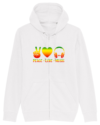 Peace Love Music White