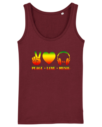 Peace Love Music Burgundy
