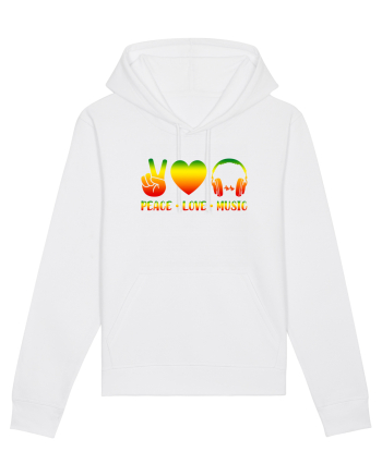 Peace Love Music White
