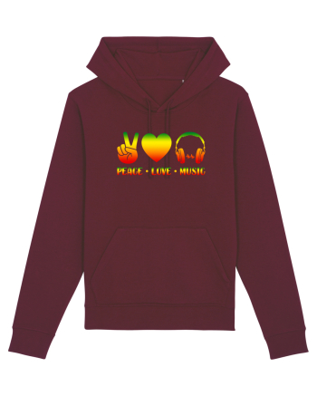 Peace Love Music Burgundy
