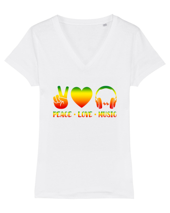 Peace Love Music White