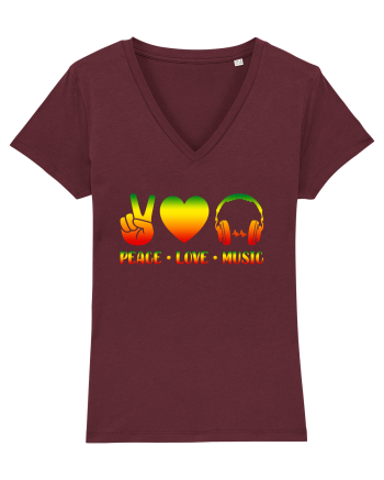 Peace Love Music Burgundy