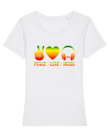 Peace Love Music White