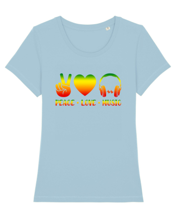 Peace Love Music Sky Blue