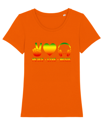Peace Love Music Bright Orange
