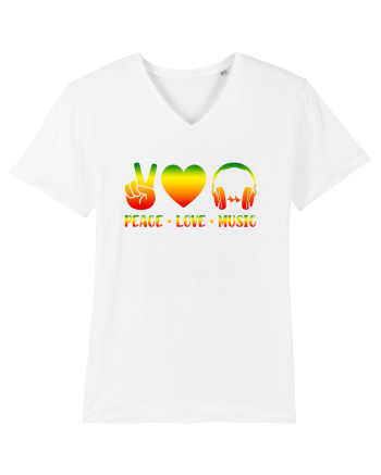 Peace Love Music White