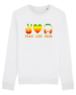 Peace Love Music Bluză mânecă lungă Unisex Rise