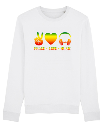Peace Love Music White