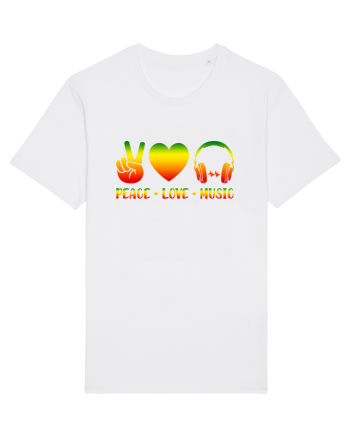 Peace Love Music White