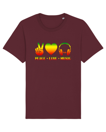 Peace Love Music Burgundy