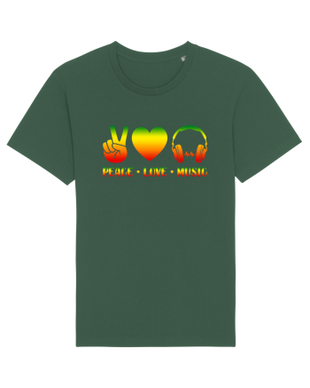 Peace Love Music Bottle Green