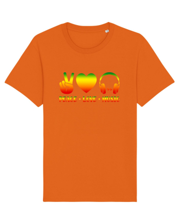Peace Love Music Bright Orange