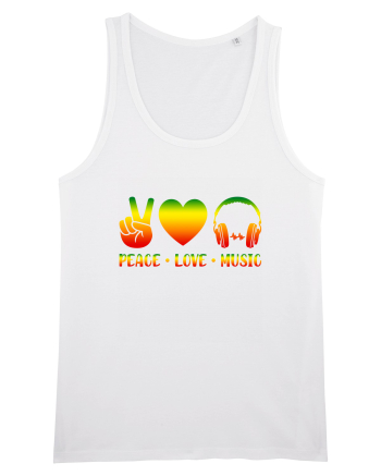 Peace Love Music White