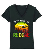 Pretty girls like reggae Tricou mânecă scurtă guler V Damă Evoker