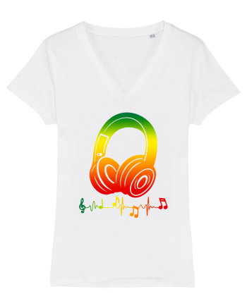 Reggae Music Headphone White