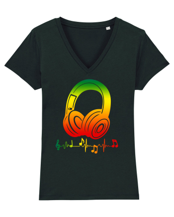 Reggae Music Headphone Black