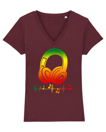 Reggae Music Headphone Burgundy