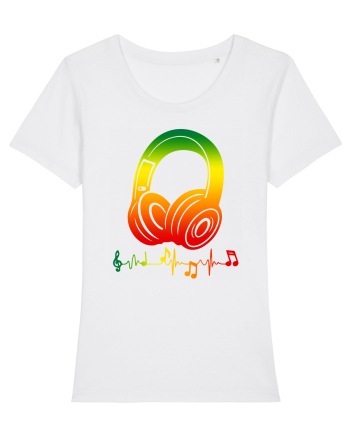 Reggae Music Headphone White