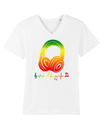 Reggae Music Headphone White