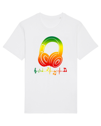 Reggae Music Headphone White
