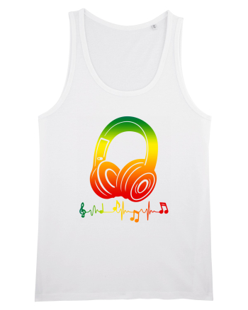 Reggae Music Headphone White