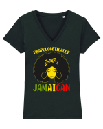Unapologetically jamaican Tricou mânecă scurtă guler V Damă Evoker