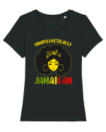 Unapologetically jamaican Tricou mânecă scurtă guler larg fitted Damă Expresser