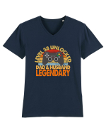 Level 38 Unlocked Dad & Husband Legendary Tricou mânecă scurtă guler V Bărbat Presenter
