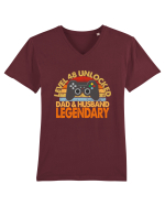 Level 48 Unlocked Dad & Husband Legendary Tricou mânecă scurtă guler V Bărbat Presenter