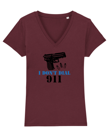 I don't dial 911 Burgundy