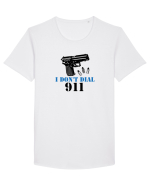 I don't dial 911 Tricou mânecă scurtă guler larg Bărbat Skater
