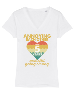 Annoying Each Other For 5 Years And Still Going Strong Tricou mânecă scurtă guler V Damă Evoker