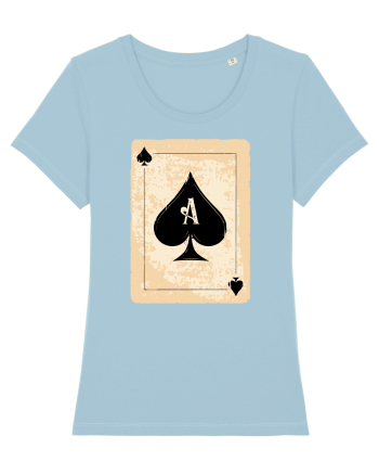 Ace Black heart Sky Blue