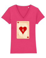 Red heart ace Tricou mânecă scurtă guler V Damă Evoker