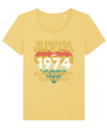 Ne enervam unul pe altul din 1974 si tot suntem impreuna Tricou mânecă scurtă guler larg fitted Damă Expresser