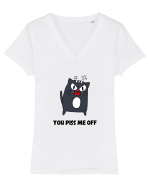 You piss me off Tricou mânecă scurtă guler V Damă Evoker