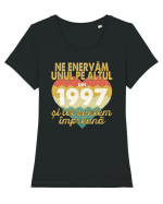 Ne enervam unul pe altul din 1997 si tot suntem impreuna Tricou mânecă scurtă guler larg fitted Damă Expresser