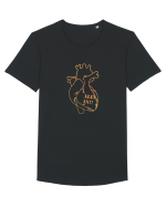 All in heart. Tricou mânecă scurtă guler larg Bărbat Skater