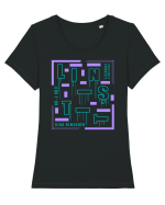 Liniștit! Tricou mânecă scurtă guler larg fitted Damă Expresser