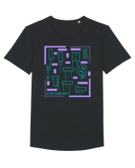 Liniștit! Tricou mânecă scurtă guler larg Bărbat Skater