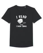 I read and I know things. Tricou mânecă scurtă guler larg Bărbat Skater
