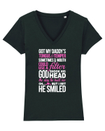 TEMPER Tricou mânecă scurtă guler V Damă Evoker