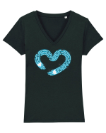 Hai să facem iubire no 14 Tricou mânecă scurtă guler V Damă Evoker