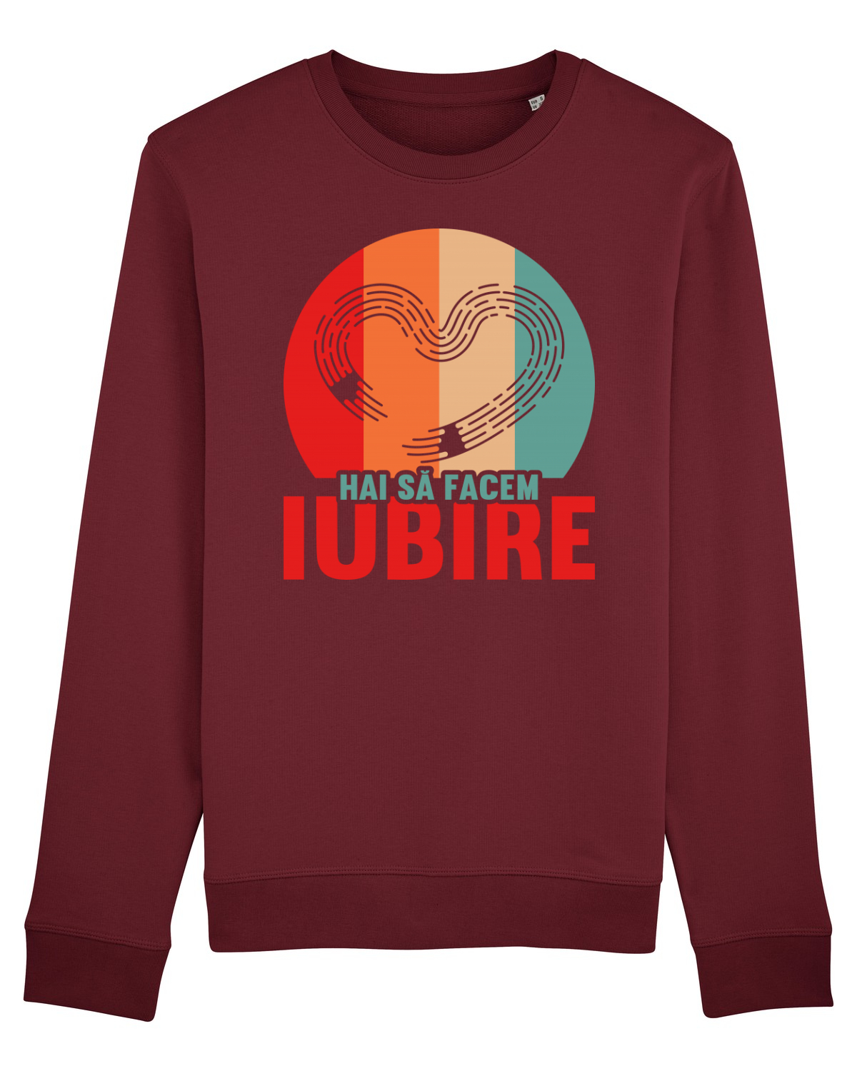 Bluză mânecă lungă Unisex Rise Burgundy