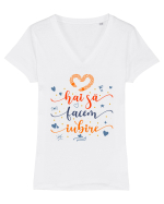 Hai să facem iubire no 17 Tricou mânecă scurtă guler V Damă Evoker