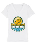 Hai să facem iubire no 18 Tricou mânecă scurtă guler V Damă Evoker