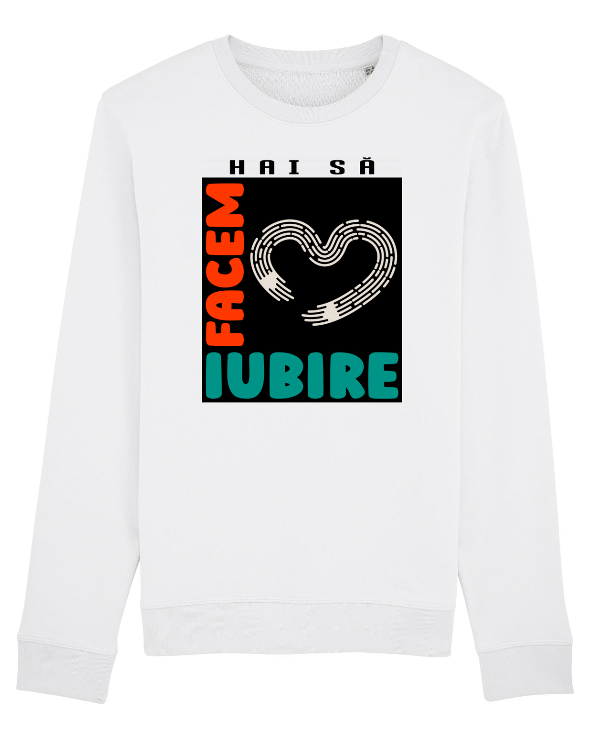 Bluză mânecă lungă Unisex Rise White