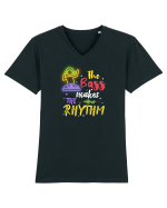 The bass make the rhythm Tricou mânecă scurtă guler V Bărbat Presenter
