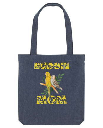 Mama de perus Budgie mom desen manual cu papagali retro Midnight Blue