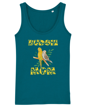 Mama de perus Budgie mom desen manual cu papagali retro Ocean Depth